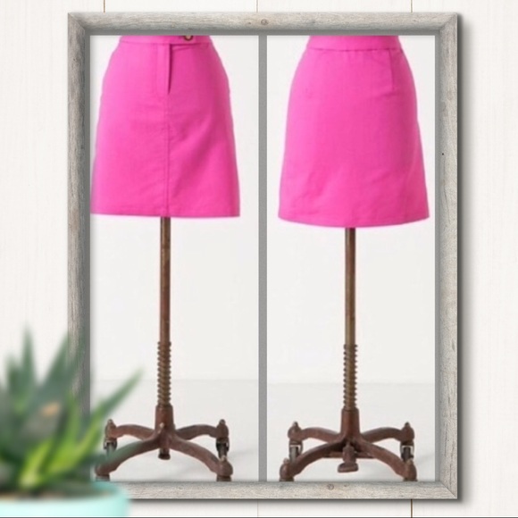 Anthropologie Barbiecore Pink Magenta Mini Skirt Size 0 with Pockets - Picture 3 of 8